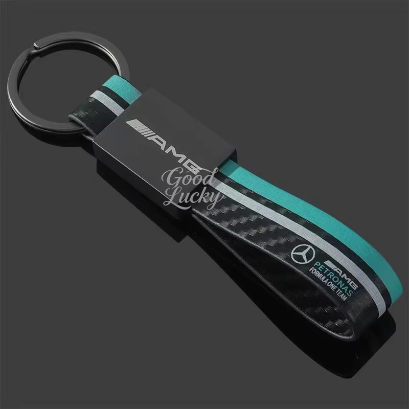 Porte-clés en cuir avec emblème de voiture pour Mercedes AMG A B C E S GLA GLB GLC GLE GLS CLA GLK C