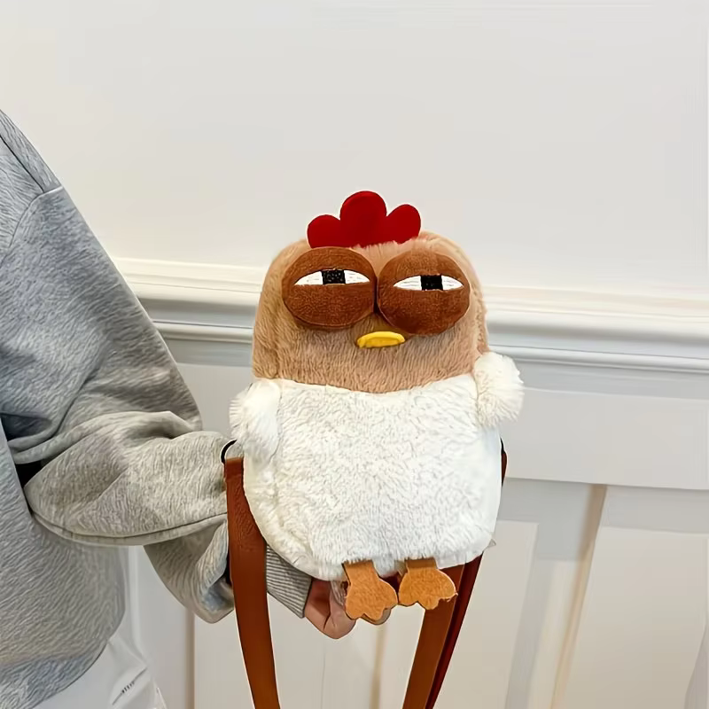 1 sac bandoulière en forme de poulet, avec bandoulière amovible - sac à bandoulière léger et souple,