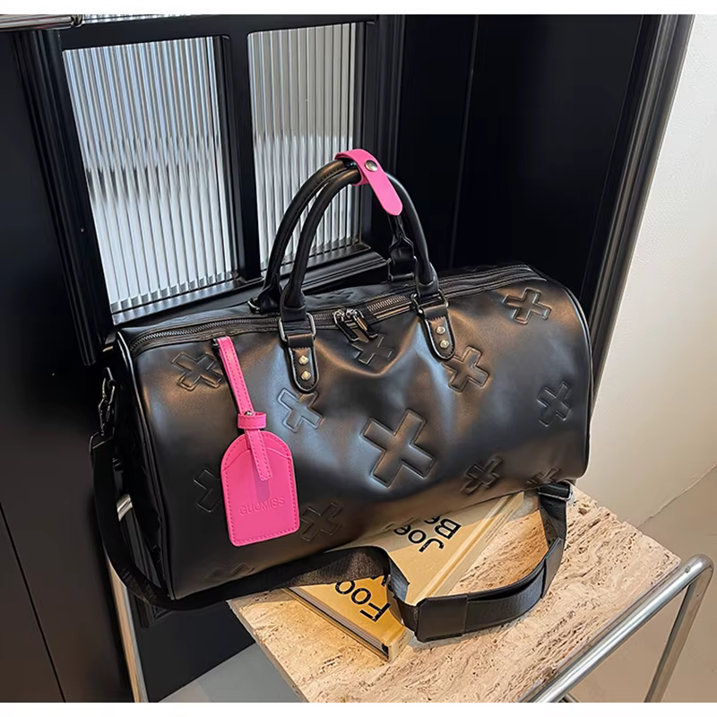 Sac de sport de voyage en cuir PU pour femme, sac à main Boston, valise de sport de plein air, sac f