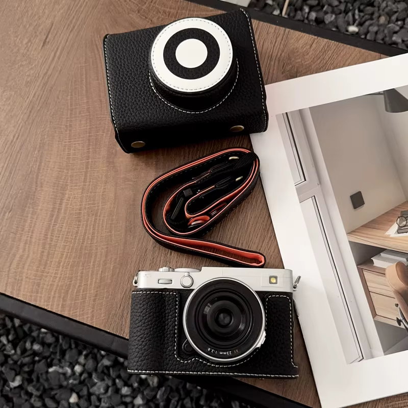 Étui de luxe en cuir PU pour appareil photo et vidéo, housse de protection complète du corps pour Fu