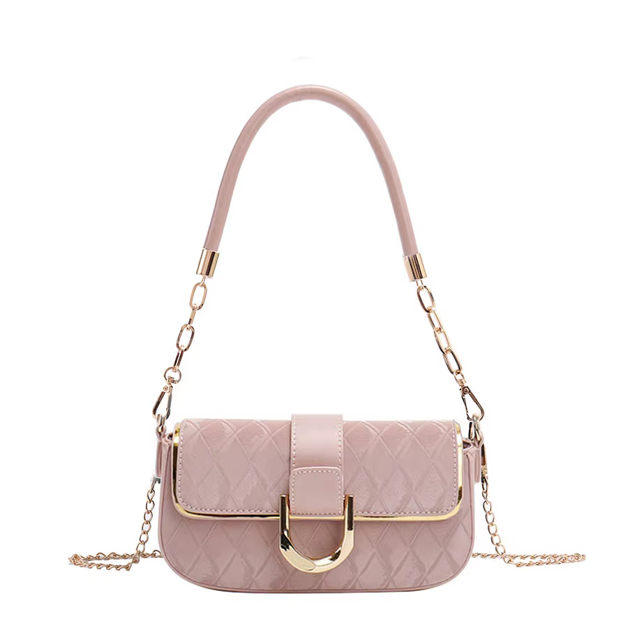 Sac bandoulière matelassé élégant en cuir PU pour femme 2026 avec chaîne, idéal pour le travail et l
