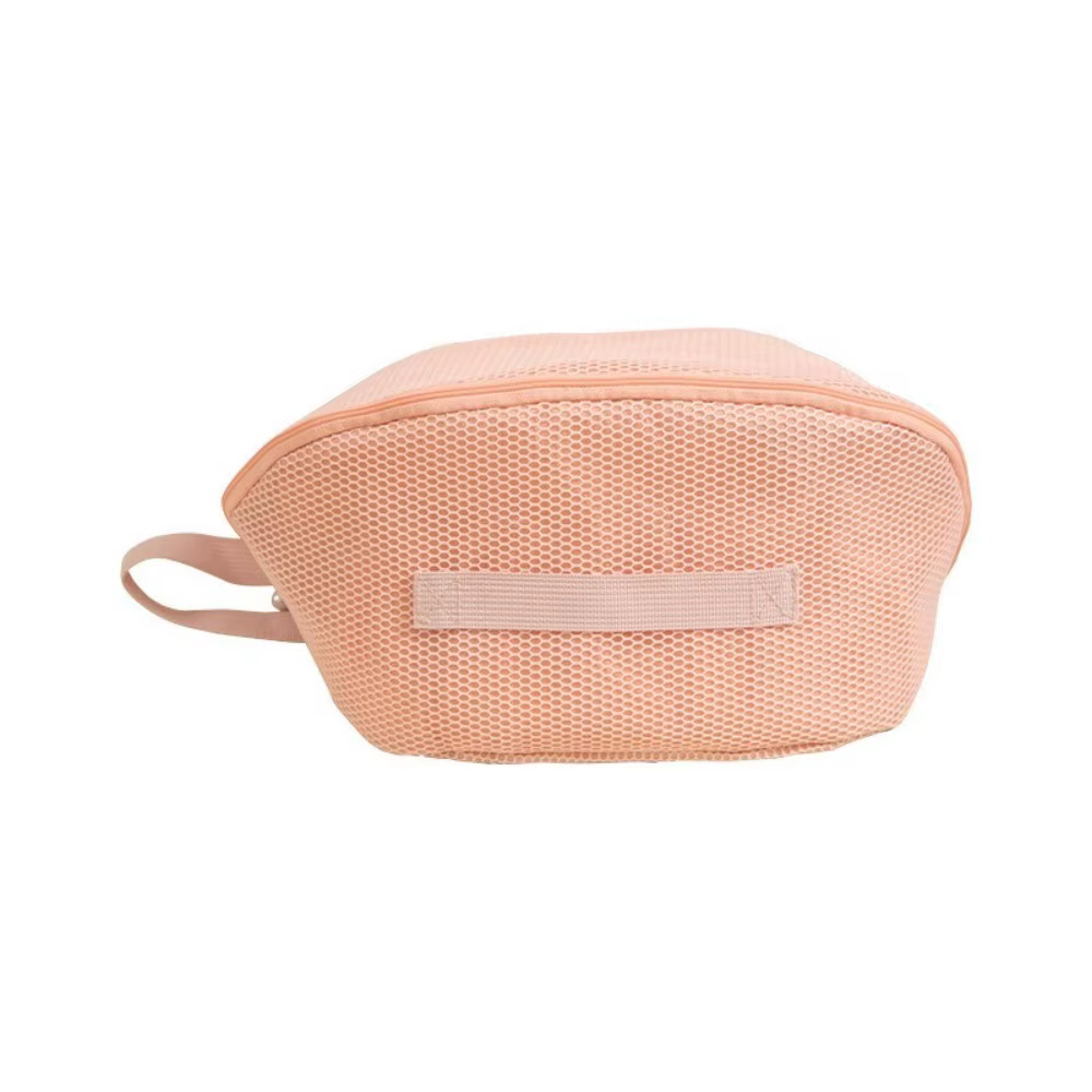 Sac de maquillage portable en maille, sac cosmétique à grande capacité, sac de toilette respirant et