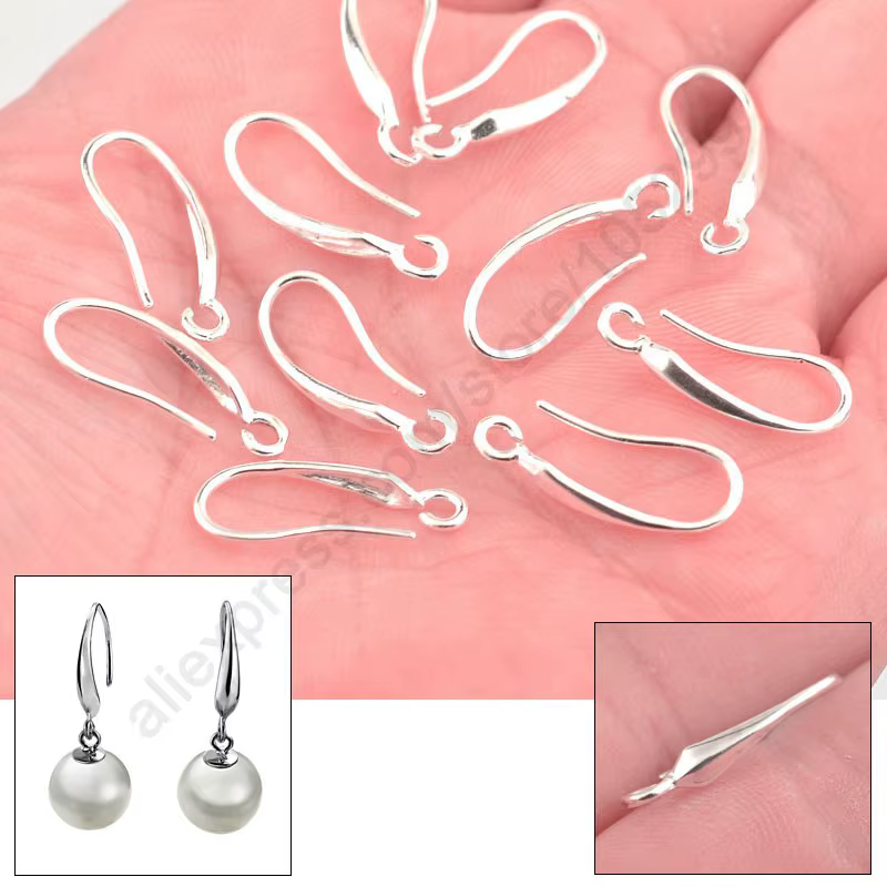 Crochet d'oreille en argent Sterling 100, Lot de 925 pièces, fabrication de bijoux, boucles d'oreill