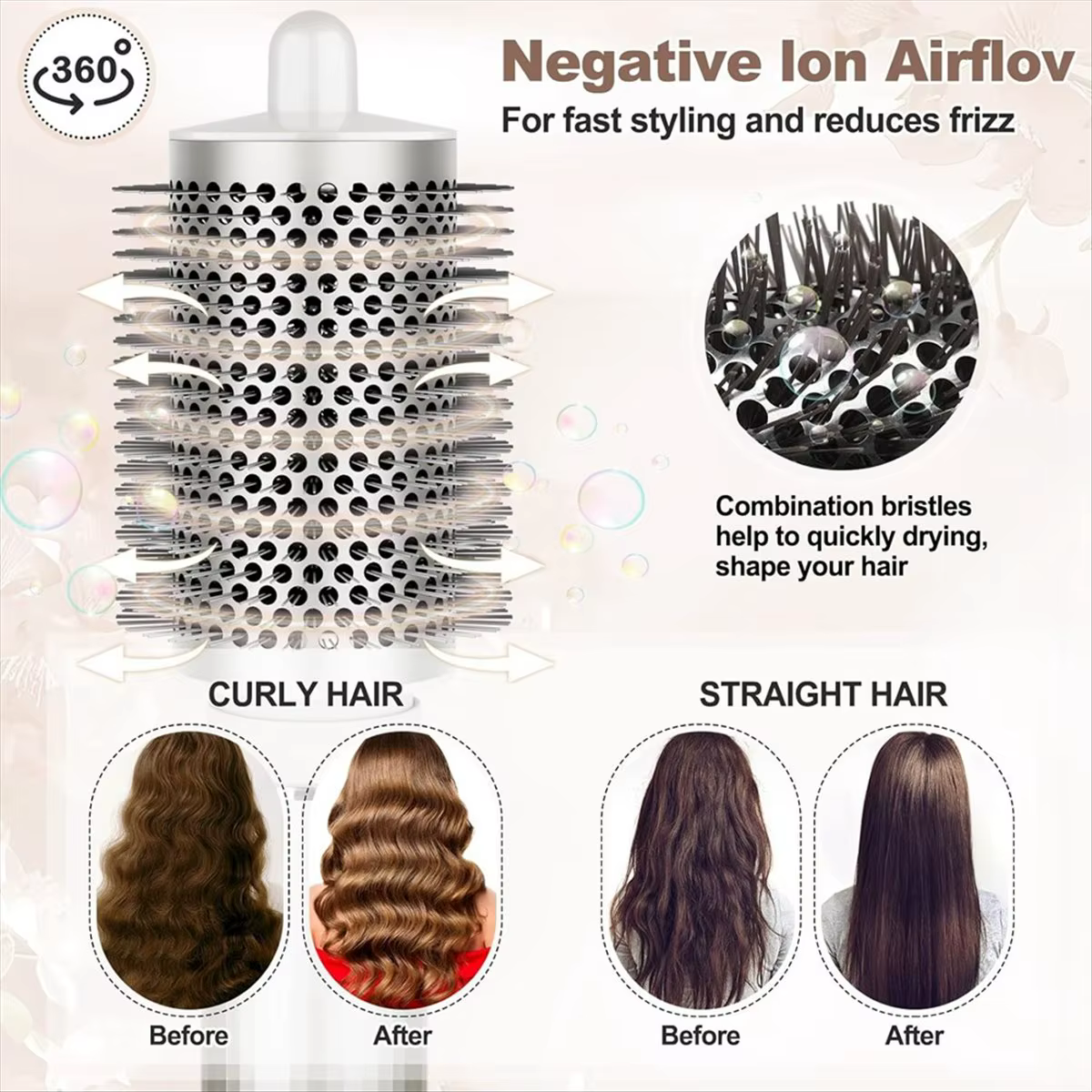 Grand accessoire de brosse ronde N18R pour accessoires FlexStyle HD430 HD435 HD440, fixation d'ajout