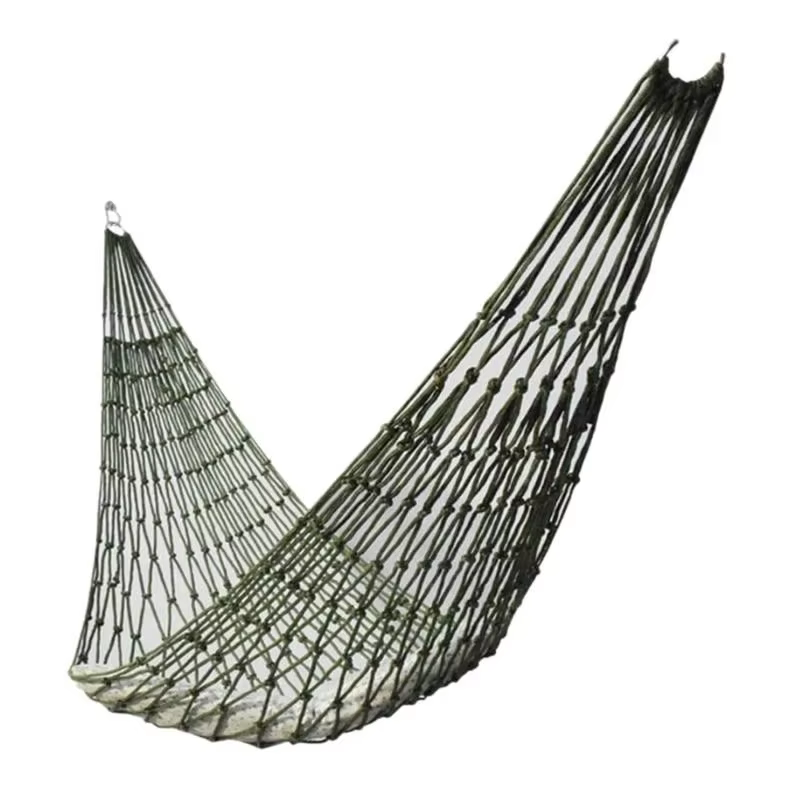 Hamac en nylon maillé avec filet de couchage, lit suspendu portable pour camping, jardin, plage, cou
