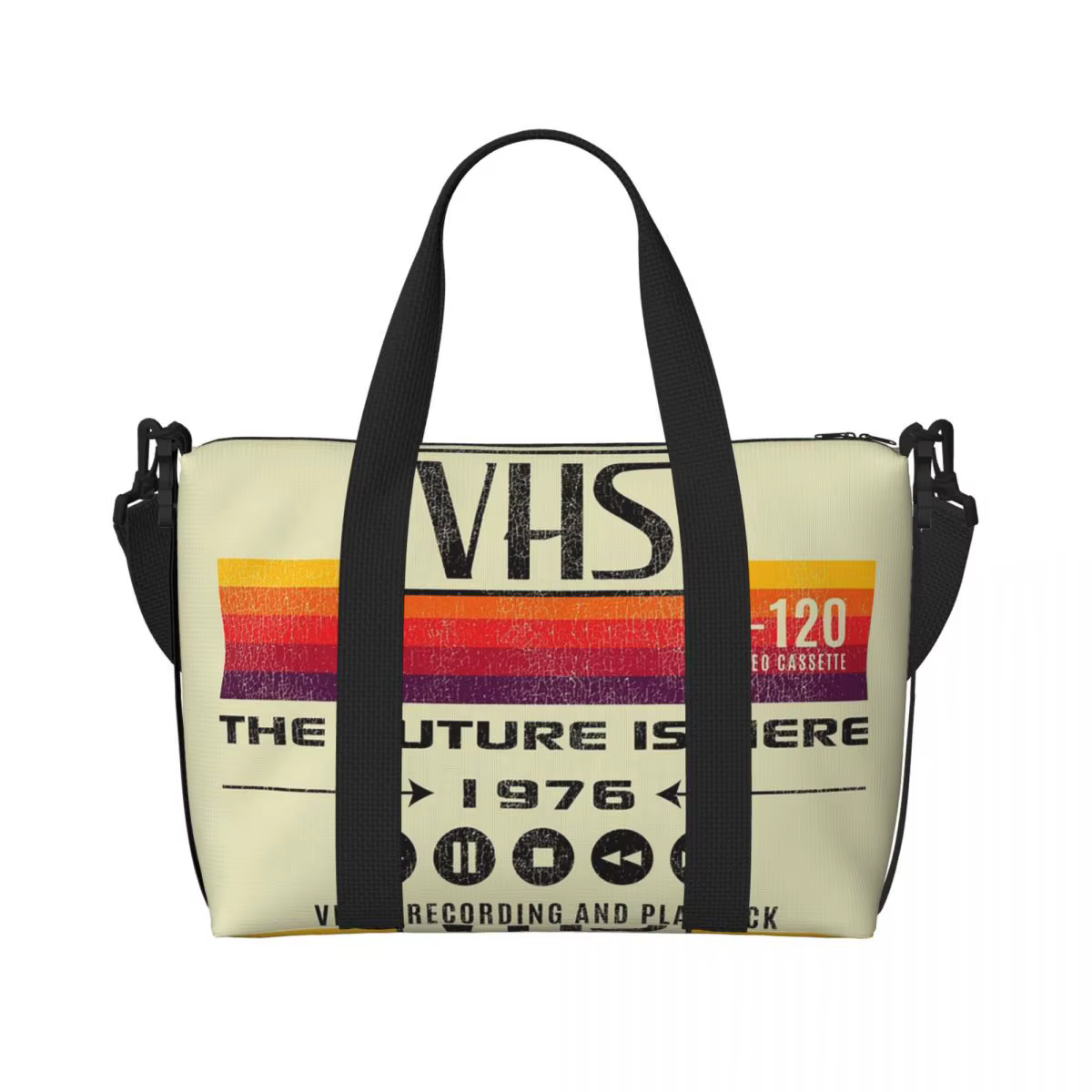 VHS le futur est ici 1976 sac de voyage de plage Lts usé sacs fourre-tout de grande capacité pour le