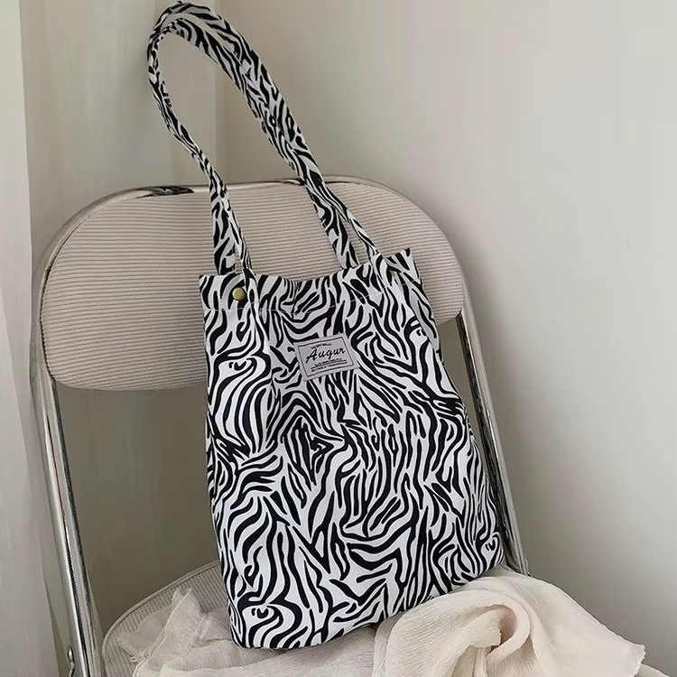 Grand sac fourre-tout coréen Chic et décontracté, sac à bandoulière léopard pour dames, sac en toile