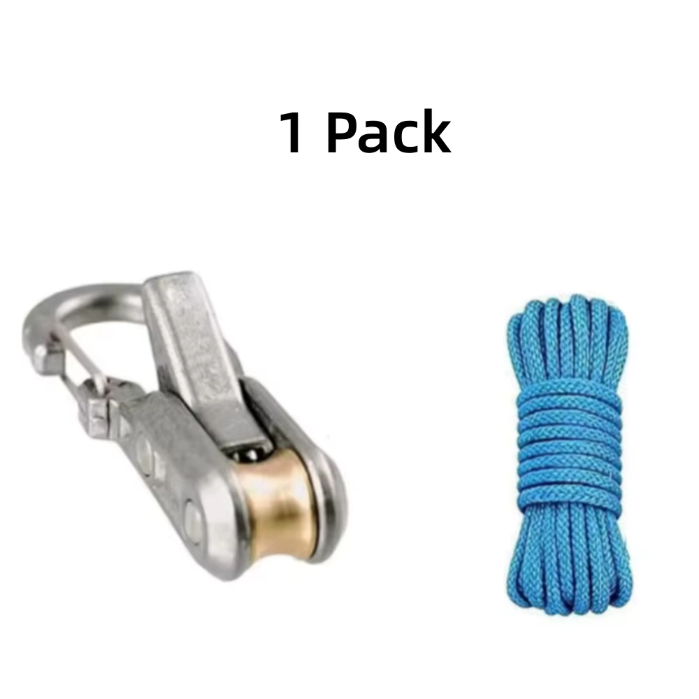 Outil de fixation de cordes et tendeur avec tendeur à rouleaux, boucle rétractable robuste avec cord