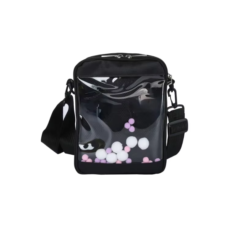 Kawaii Mini sacs à bandoulière pour femmes mignon PVC Transparent petit clair rose Ita sac noir blan