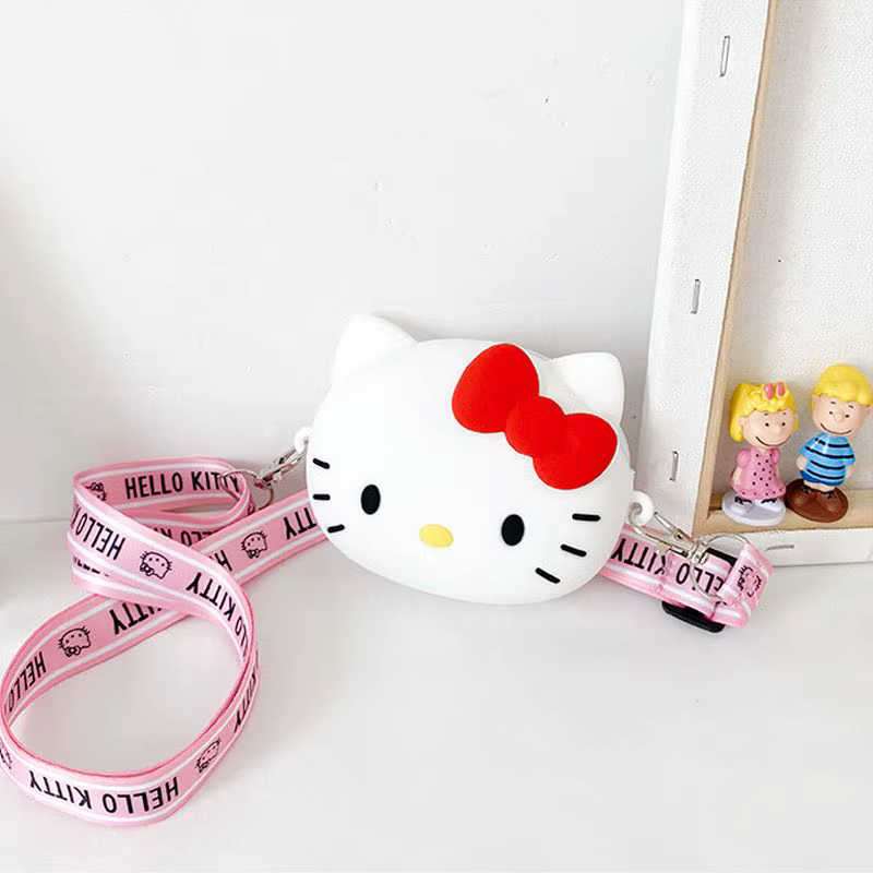 Sac à bandoulière en Silicone pour enfants, sac à bandoulière Sanrio Hello Kitty Kuromi, porte-monna