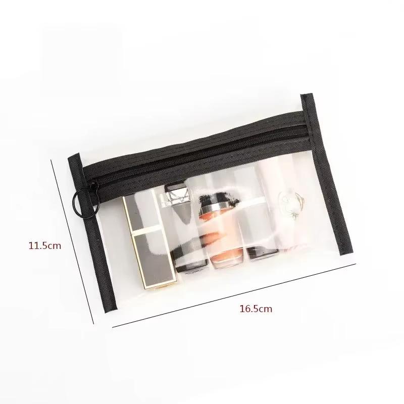 Trousse de maquillage transparente en PVC imperméable pour femme, sac cosmétique transparent, trouss