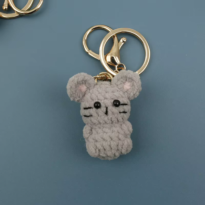 Série de mini-poupées animales au crochet, porte-clés pour cadeaux, porte-clés animaux en tricot fai