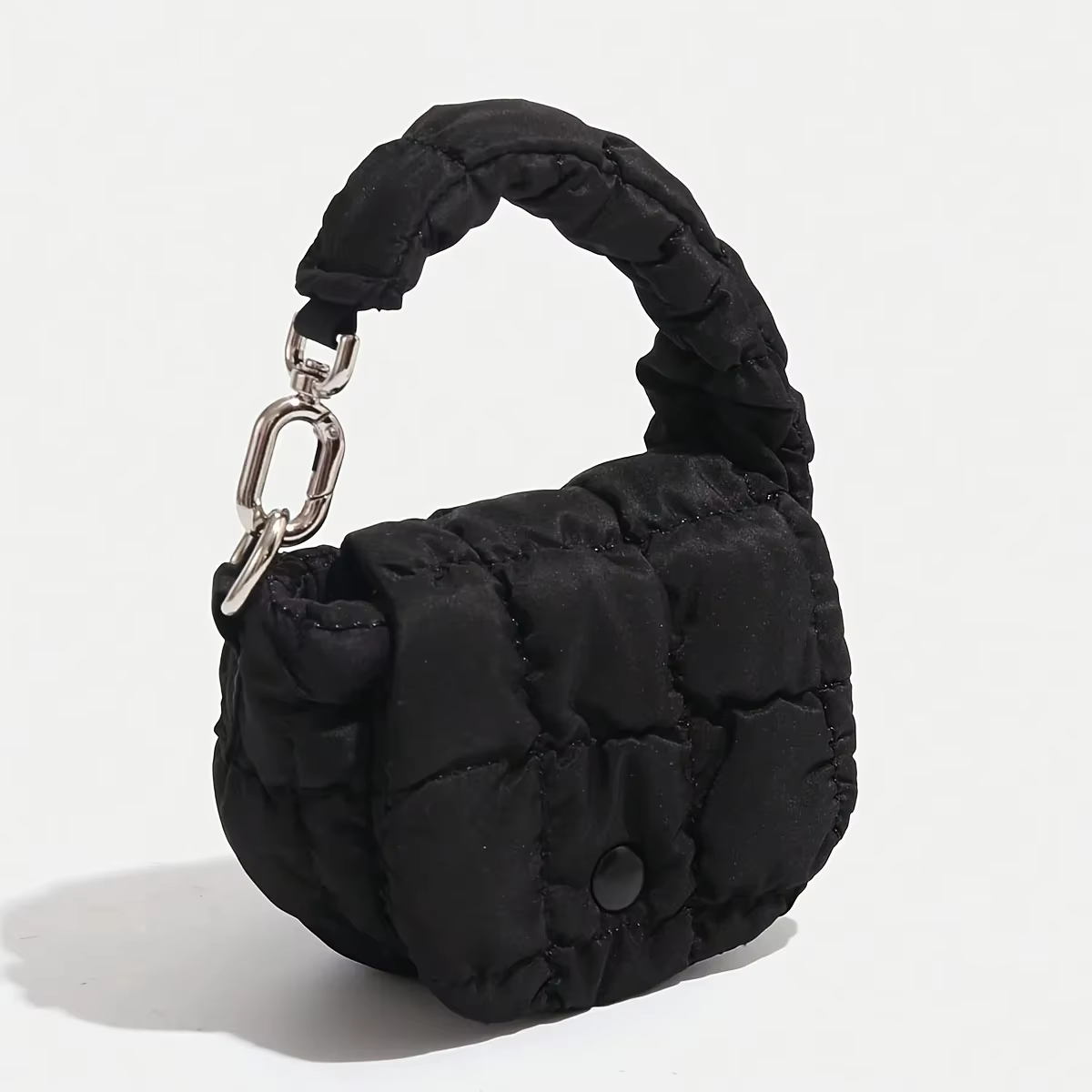 Mini sac banane noir léger et sécurisé avec fermeture à bouton, pochette décorative pour pièces de m