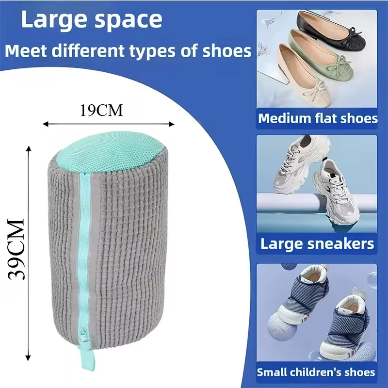 Sac de lavage et de séchage de chaussures lavable en Machine avec fibre douce – Protecteur de linge 