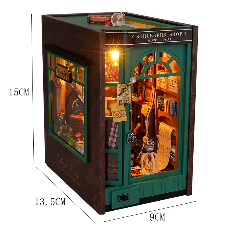 Kit de maison miniature en bois à construire soi-même, insert de bibliothèque, modèle de maison de p