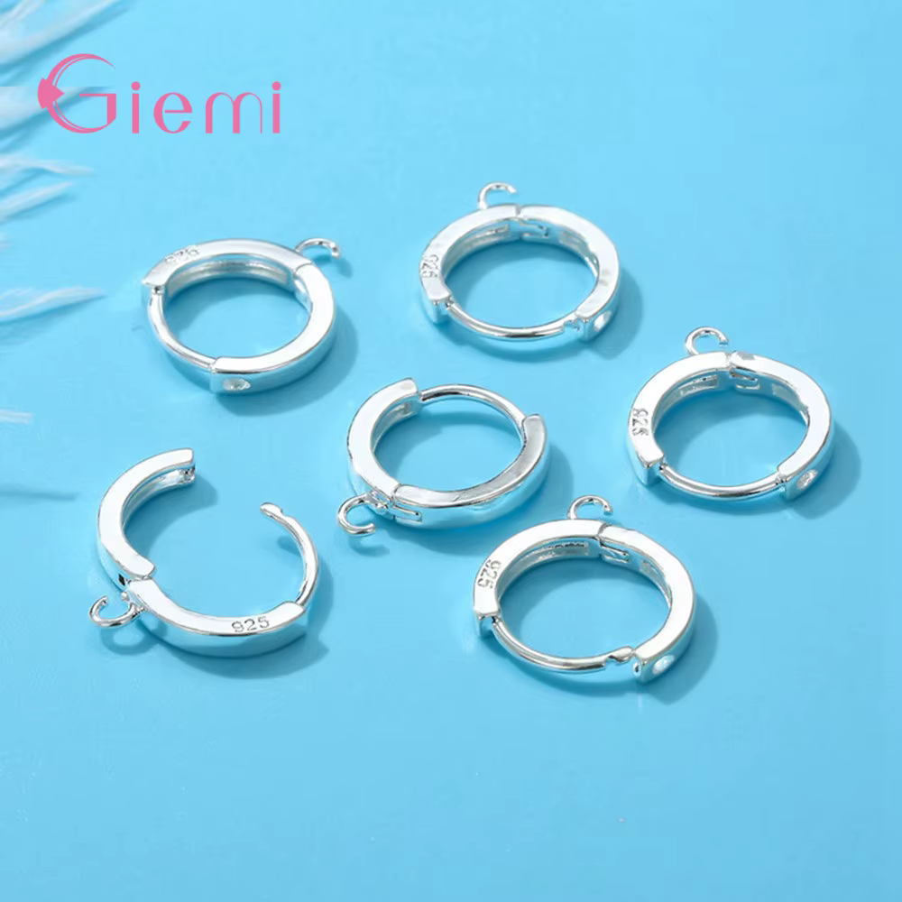 Boucles d'oreilles en argent regardé 925 pour femmes, boucles d'oreilles créoles, accessoires de bri