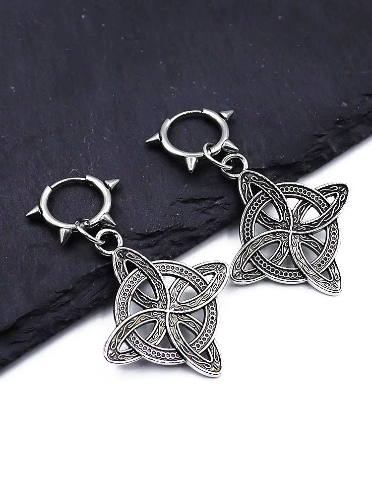 Boucles d'oreilles viking classiques en acier inoxydable pour hommes, amulette scandinave vintage, g