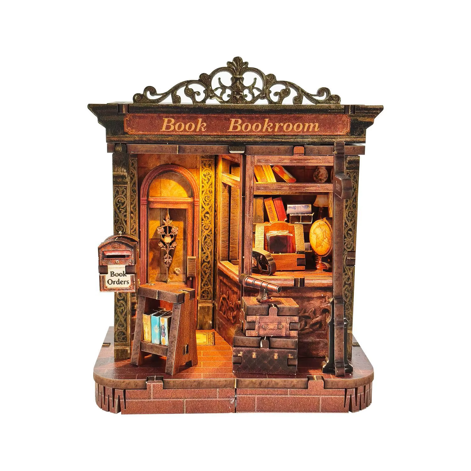 Kit de maison de poupée DIY Book Nook avec éclairage LED, insert pour étagère, cadeau incroyable pou