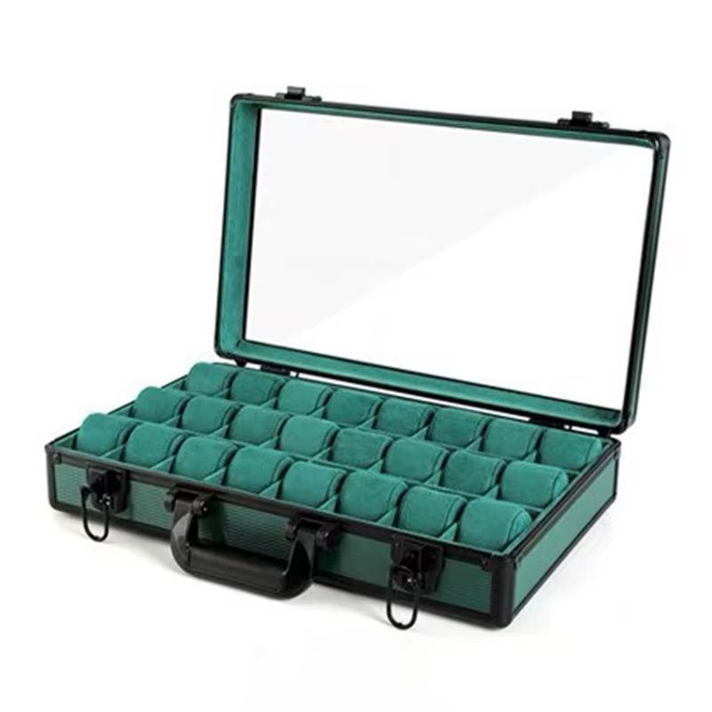 Boîte de montre à 24 fentes, organisateur de montres-bracelets, valise de grande capacité, présentoi