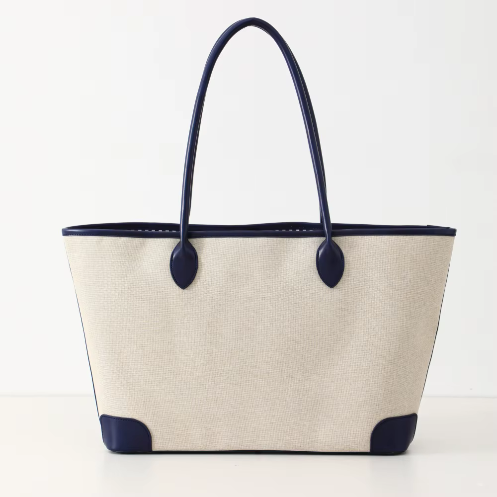 Sac à main de plage en lin pour femmes, fourre-tout d'été, panier naturel avec poignée en Pu, grande