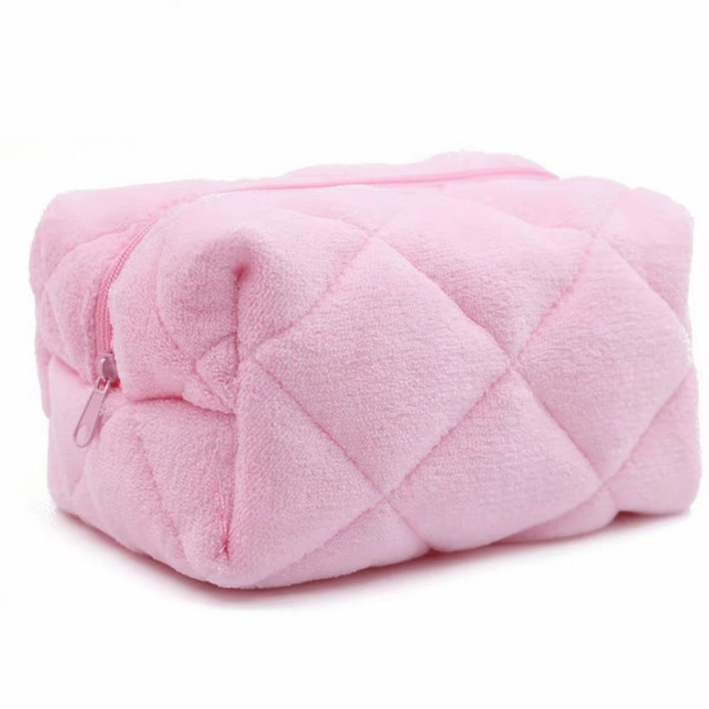 Sac à cosmétiques mignon de grande capacité, sac de maquillage en matériau de couleur unie, style Ka