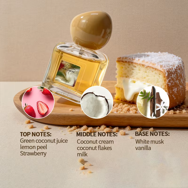 Parfum longue durée Coco Vanille pour Femme et Homme, Fragrance Crème Caramel Chaude et Sucrée, Parf