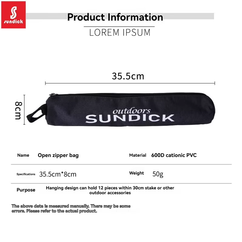 Sac de rangement pour accessoires de camping en plein air SUNDICK, sac polyvalent, trousse à crayons