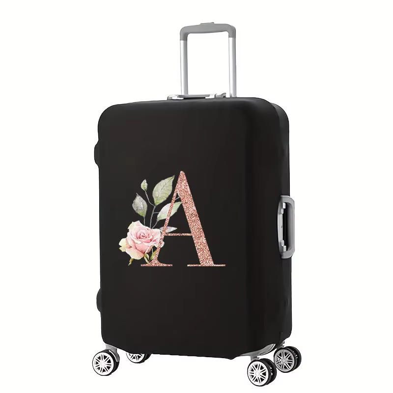 Juste de protection élastique pour bagages, housse anti-poussière pour bagages, lettre en or rose, a