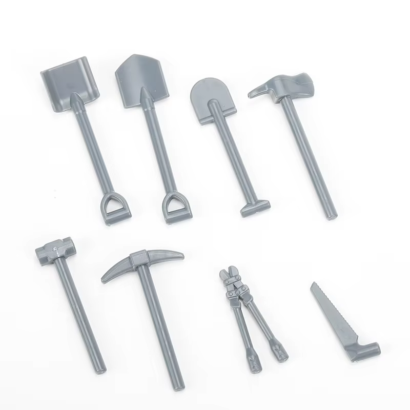 Kit d'outils pour pelle de ferme, Mini figurines d'action, pièces d'assemblage pour personnes et ami