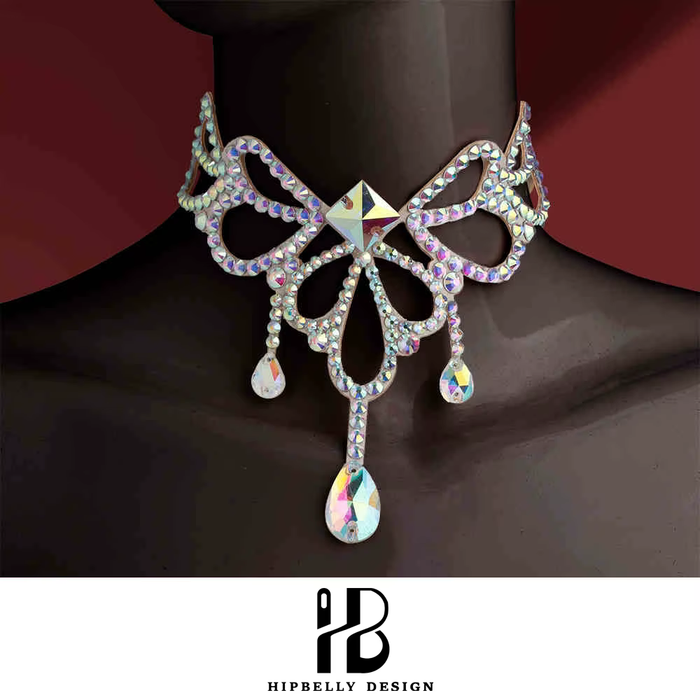 Accessoires de danse du ventre, collier Flash court, chaîne de clavicule Sexy, diamant Original fait