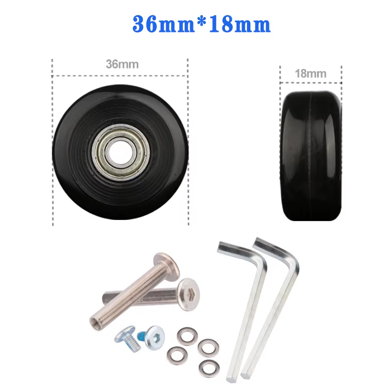 Roues de remplacement à vis pour valise de voyage, Kit de réparation d'essieu de roue 40/45/50/60/70