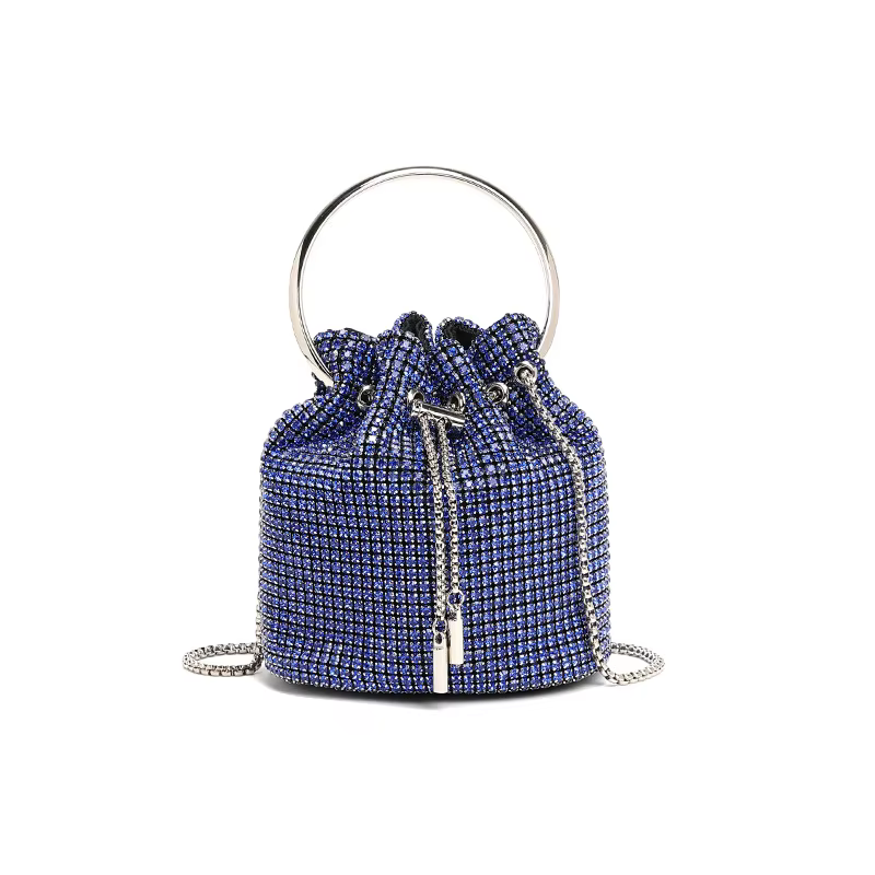 Sac de soirée en strass Glam, sac seau pour spectacle sur scène, sac à main scintillant pour dîner, 