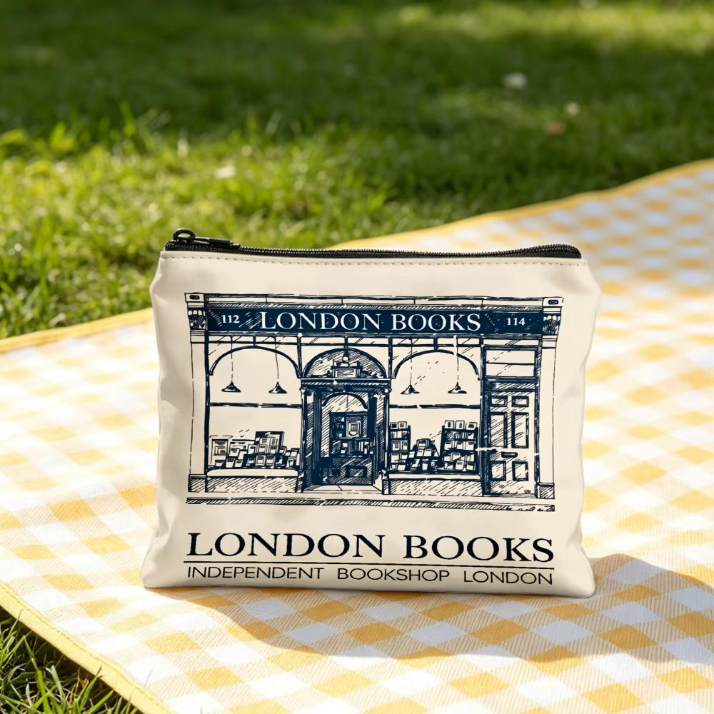 Sac fourre-tout chic et décontracté avec imprimé livres de Londres, sacs à bandoulière et trousse de