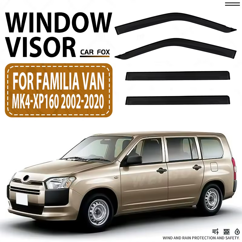 Visière de fenêtre de voiture pour Mazda Familia Van 2002 – 2020, auvent, abri de pare-brise, fenêtr