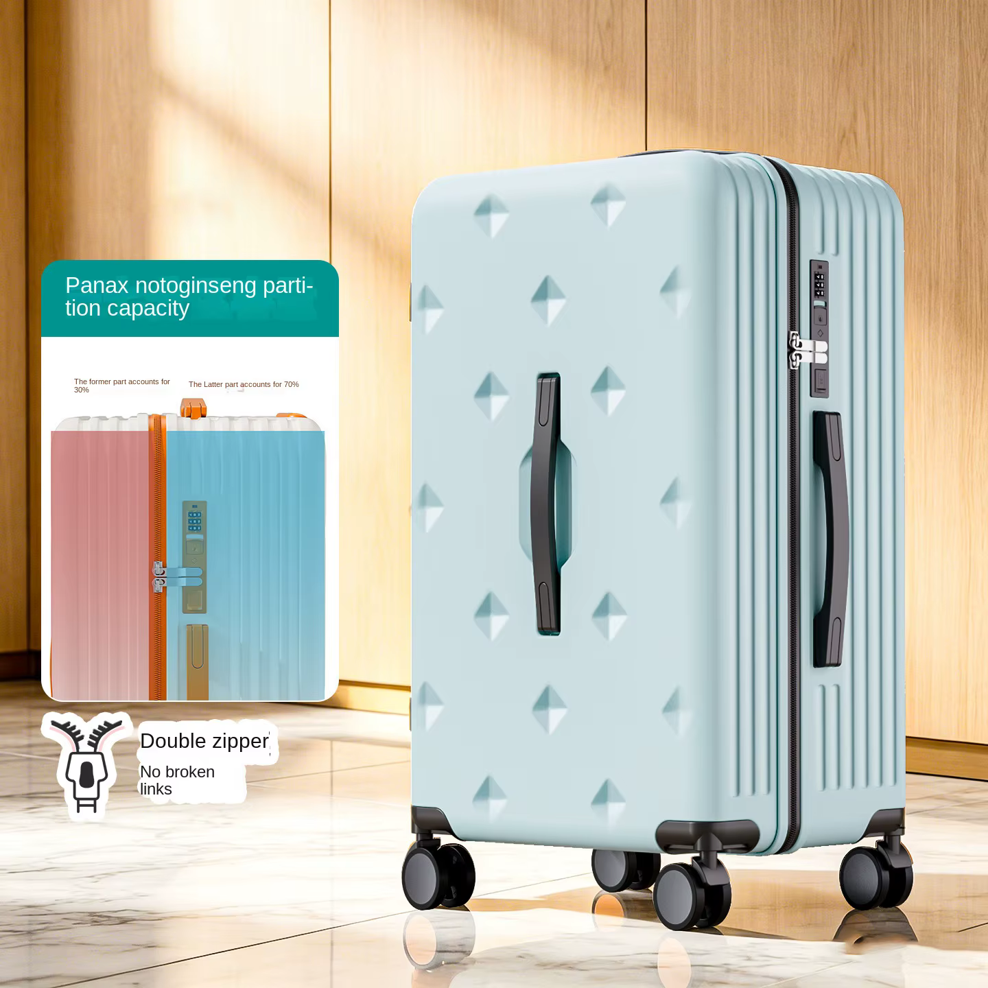 Valise de voyage 32 pouces grande capacité en PC renforcé, bagage cabine à roulettes 24/26/28/30 pou
