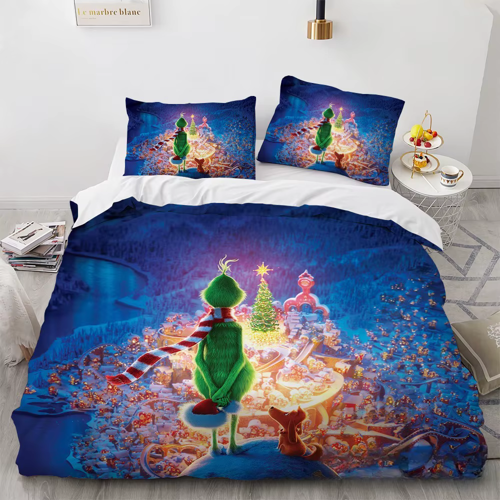 Parure de lit Green Monster G-Grinch, ensemble de literie exquis, housse de couette G-Grinch, ensemb