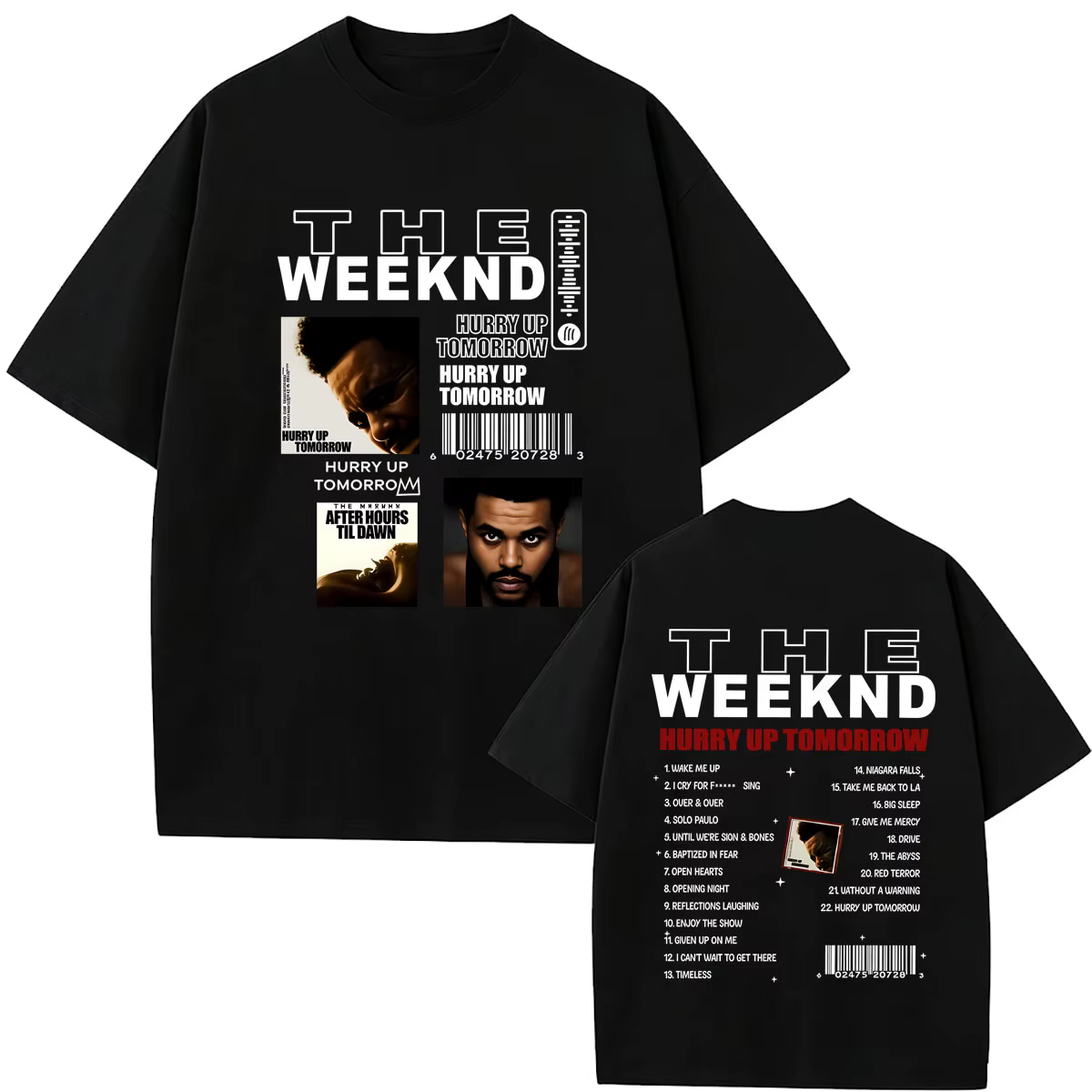 T-shirt avec couverture d'album de rappeur The Weeknd Hurry Up Tomorrow, pour hommes et femmes, mode