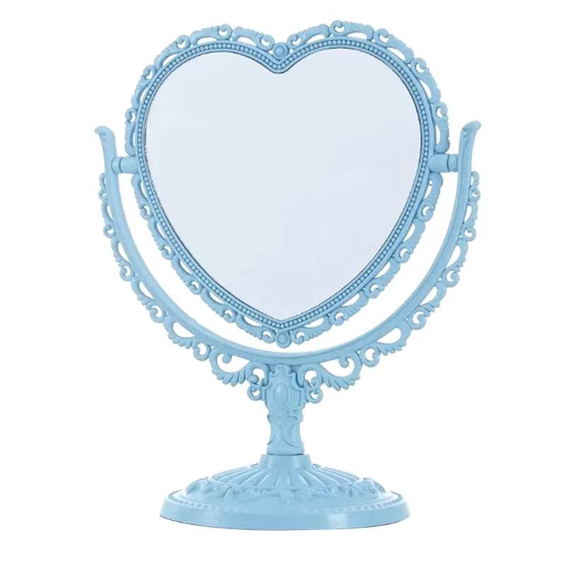 Nouveau miroir de maquillage de bureau pour femmes, miroir de maquillage en forme de cœur, miroir de