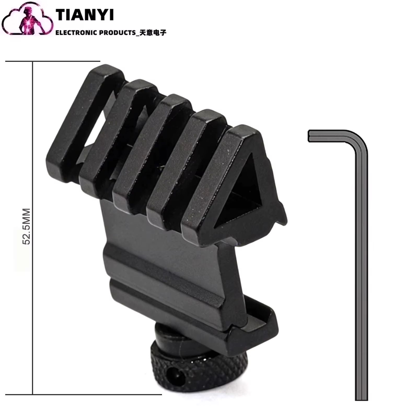 Équipé d'un 45 ° /30 °   Base de montage décalée, adaptée aux accessoires de lampe torche, compatibl