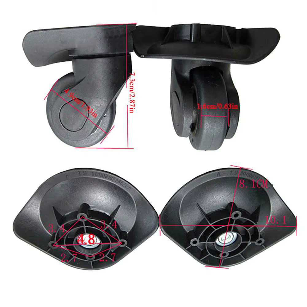 1 paire de roues de remplacement de bagages de valise pivotante pour étui de voyage A19 roues de bag