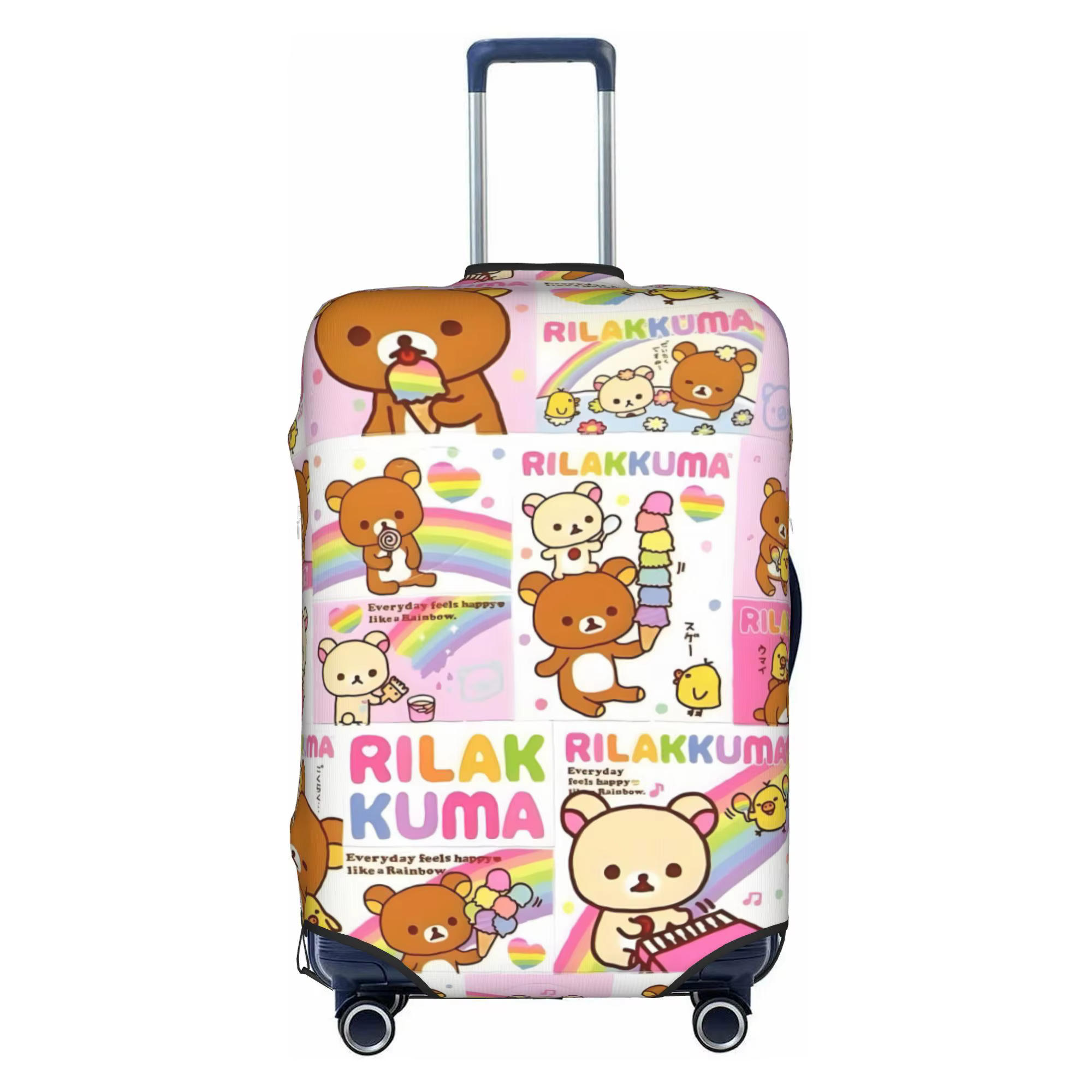 Housse de protection élastique pour valise de voyage, dessin animé Rilakkuma personnalisé, Kawaii, a