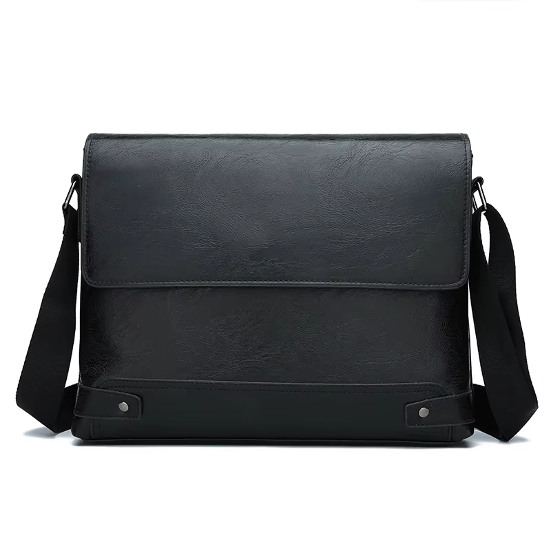 Sac à bandoulière rétro pour hommes d'affaires, sacoche horizontale pour documents, grande capacité,