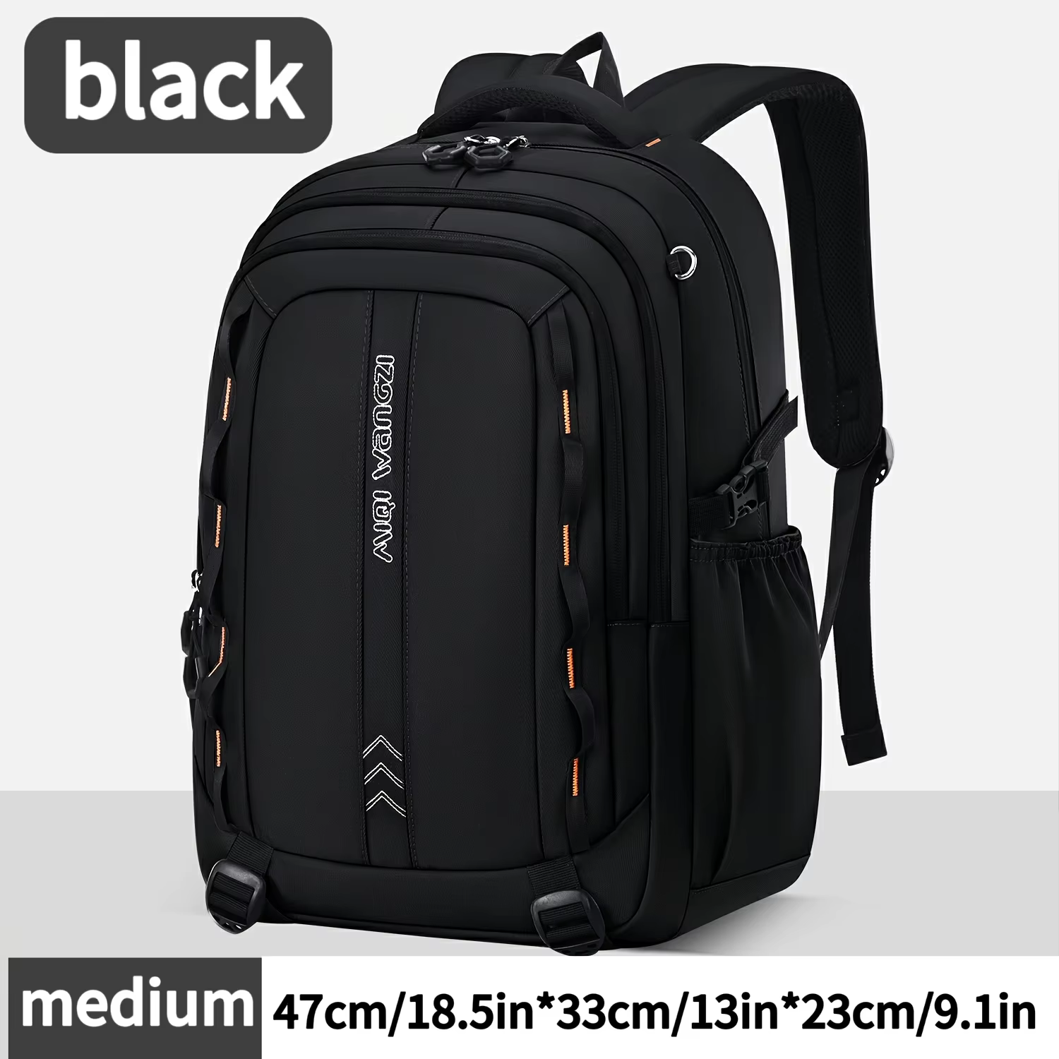 Sac à dos léger pour ordinateur portable, sac noir pour adolescents, pour tous les jours