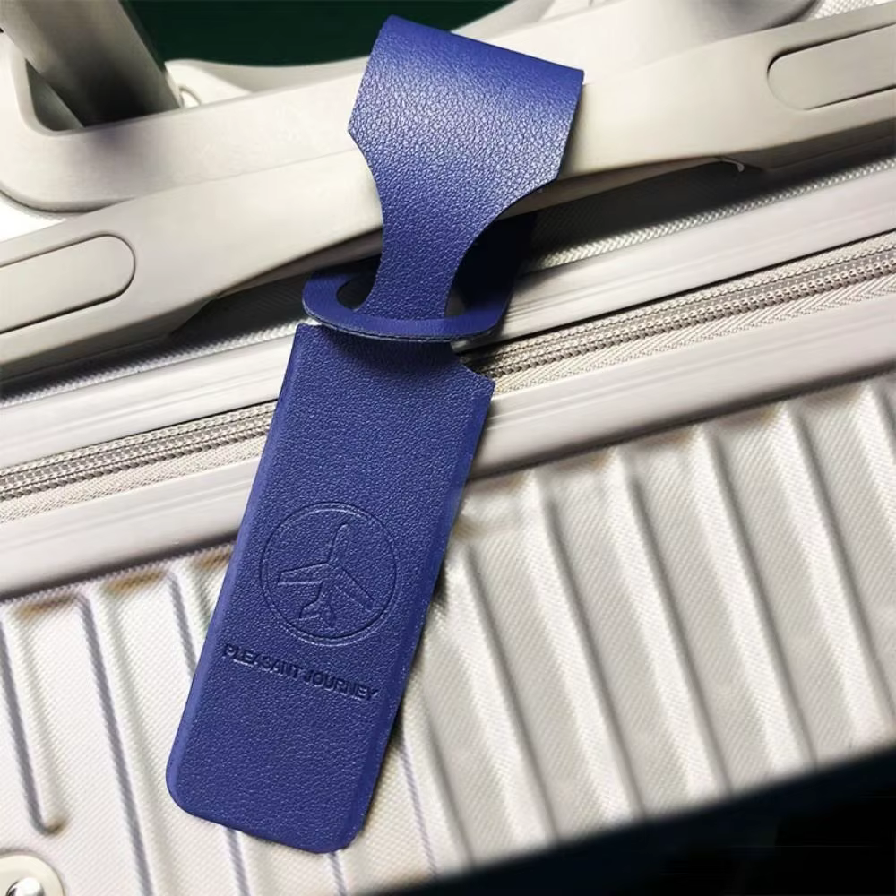Étiquette de bagage en cuir PU pour valise, accessoires de voyage, étiquette nominative pour carte d