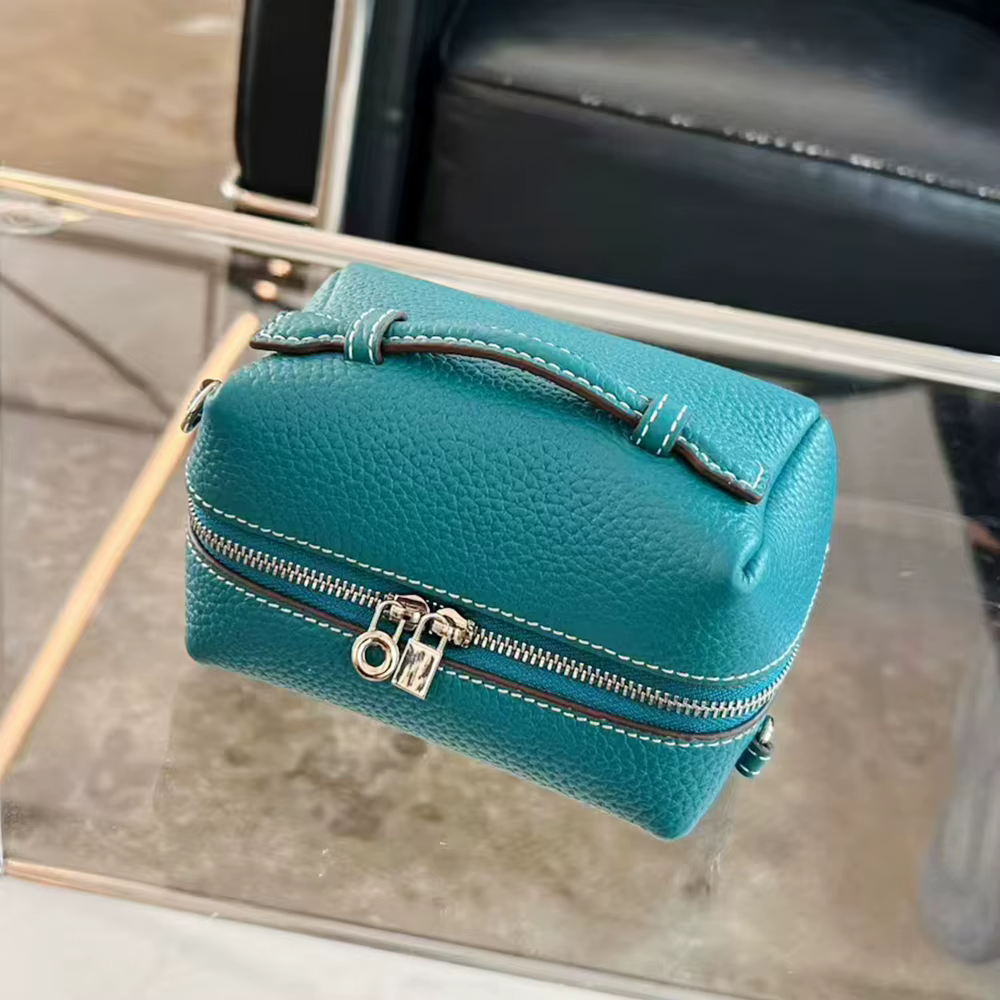 Mini sac à bandoulière en cuir véritable pour femmes, pochette de maquillage de luxe avec nom person