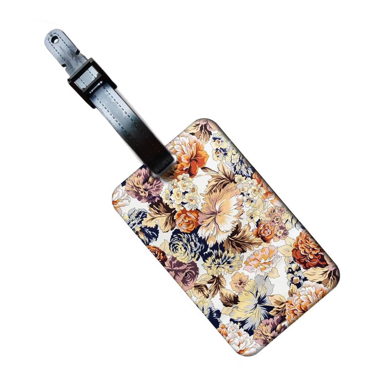 Étiquette de bagage à motifs floraux élégants pour femme, étiquette d'adresse pour valise, étiquette