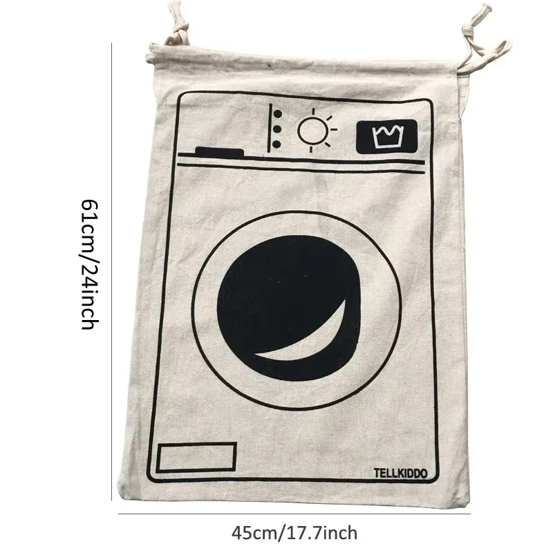 Sac de rangement en coton et lin 61x45cm pour vêtements, jouets, articles divers, sac de sport impri