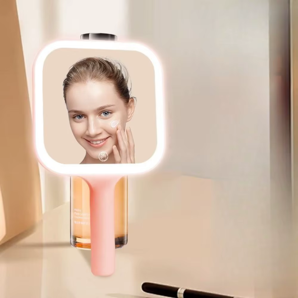 Miroir de maquillage LED portable, 3 couleurs, miroir de vanité à intensité réglable, miroir cosméti