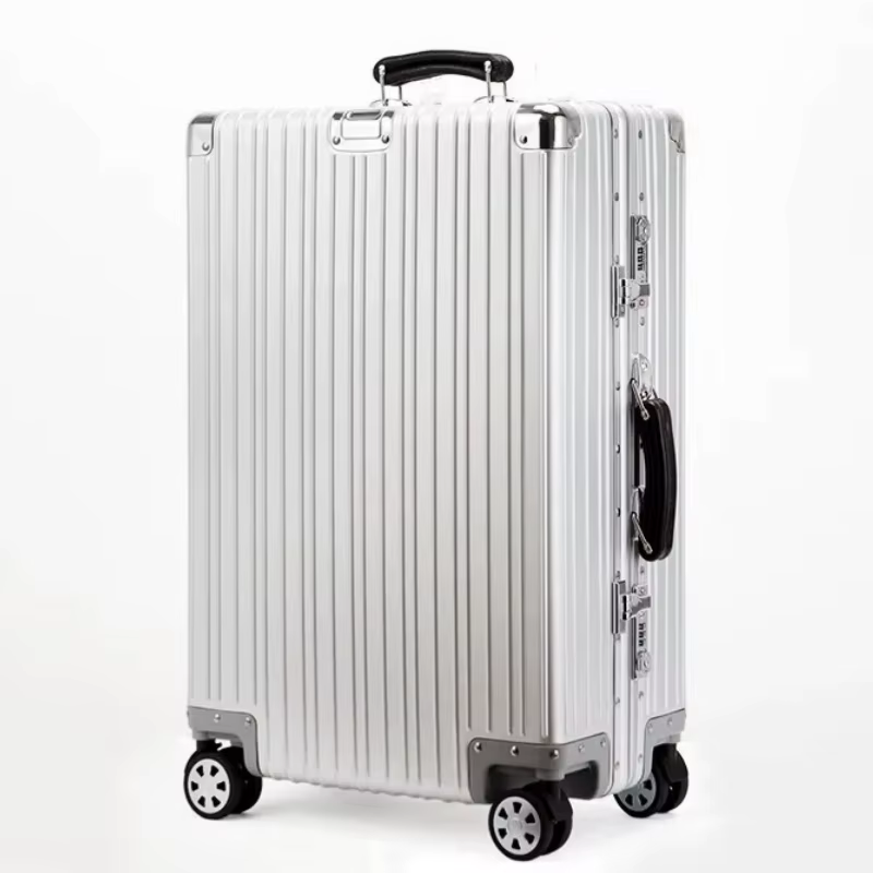 Valise rétro en alliage d'aluminium et de magnésium, bagage roulant de haute qualité, boîtier de cha