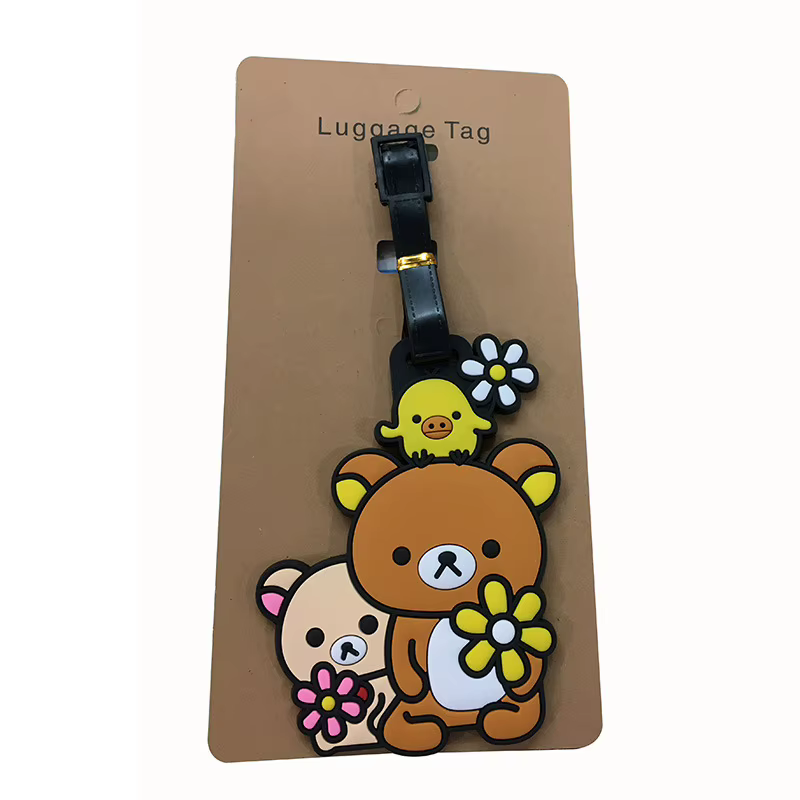 Rilakkuma étiquette de bagage enfants Anime ours décontracté valise Anti perte étiquette carte d'emb